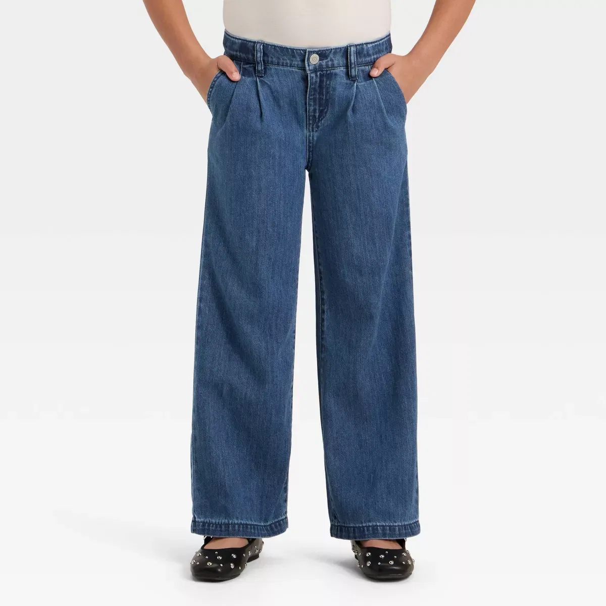 Детские джинсы для девочек с широкой штаниной Cat & Jack, Medium Wash
