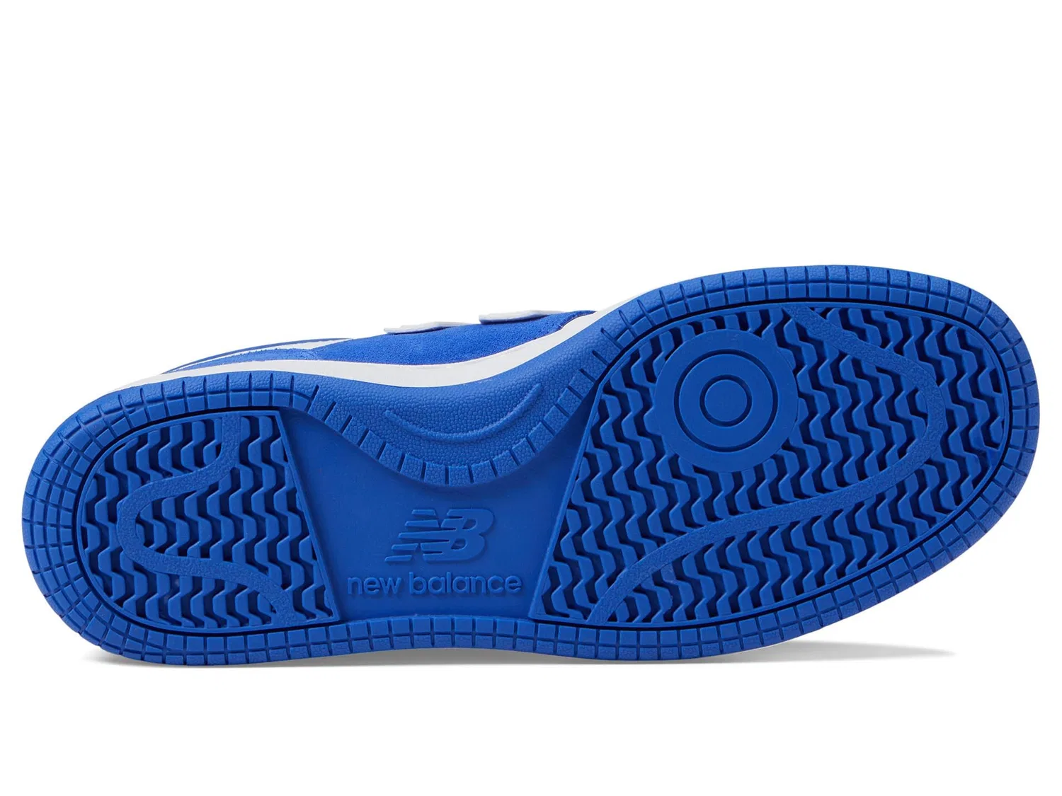 Детские кроссовки для мальчиков кожаные 480 V1 Lace-up New Balance, Blue White — фото 4