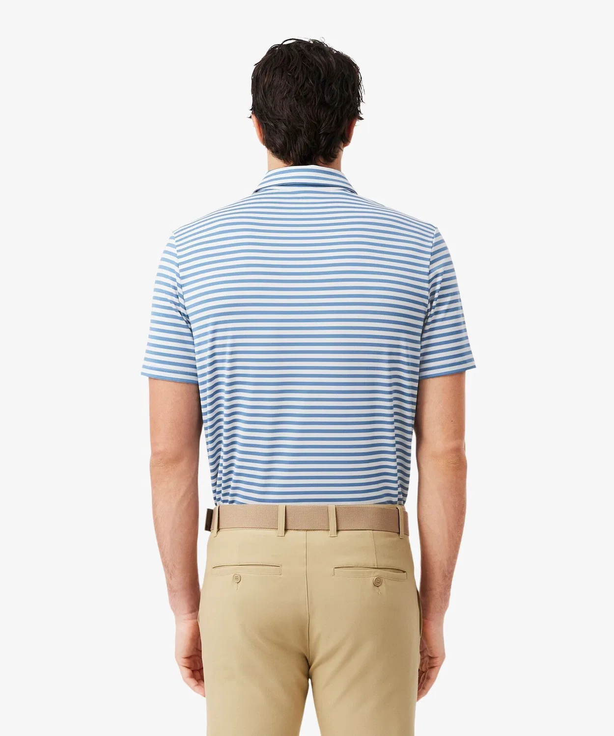 Мужская полиэстеровая поло с коротким рукавом, модель Ultra Dry LACOSTE, Light Blue — фото 3