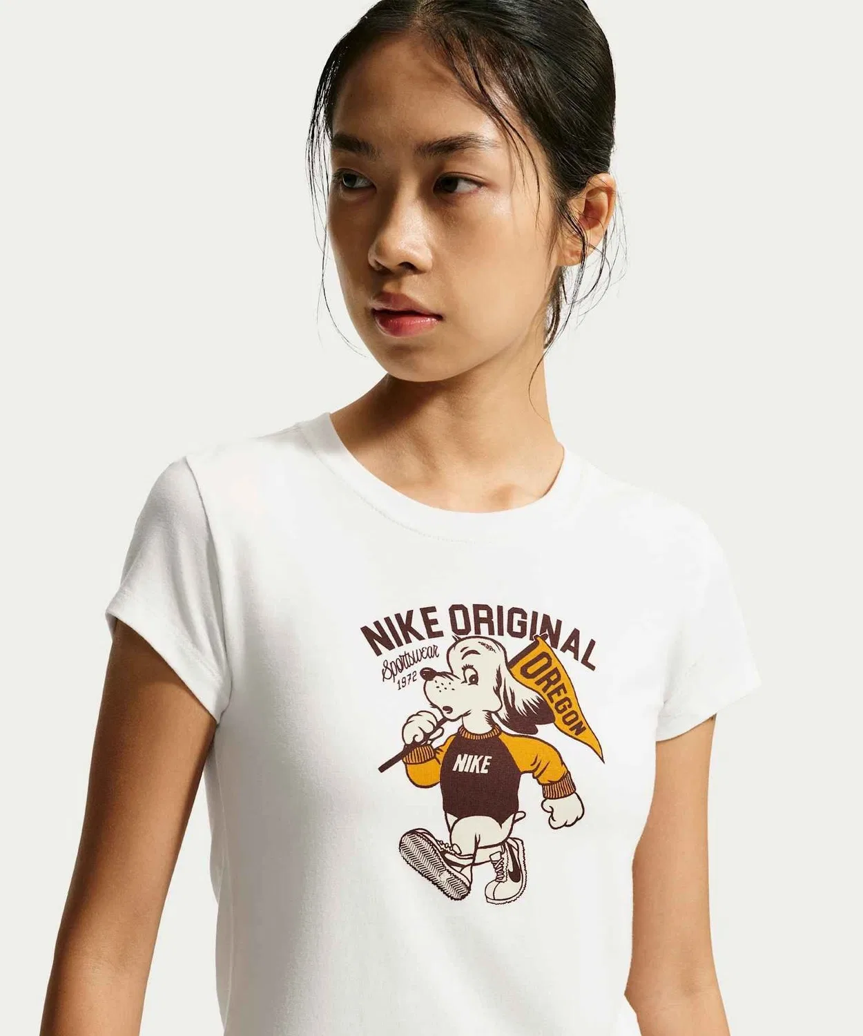 Женская футболка с принтом Slim Mod-Cropped NIKE, Cream