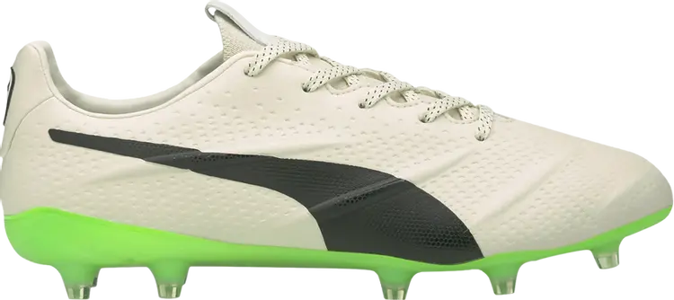 

Бутсы Puma King Platinum 21 Vegan FG AG Ivory Glow Green Glare, кремовый