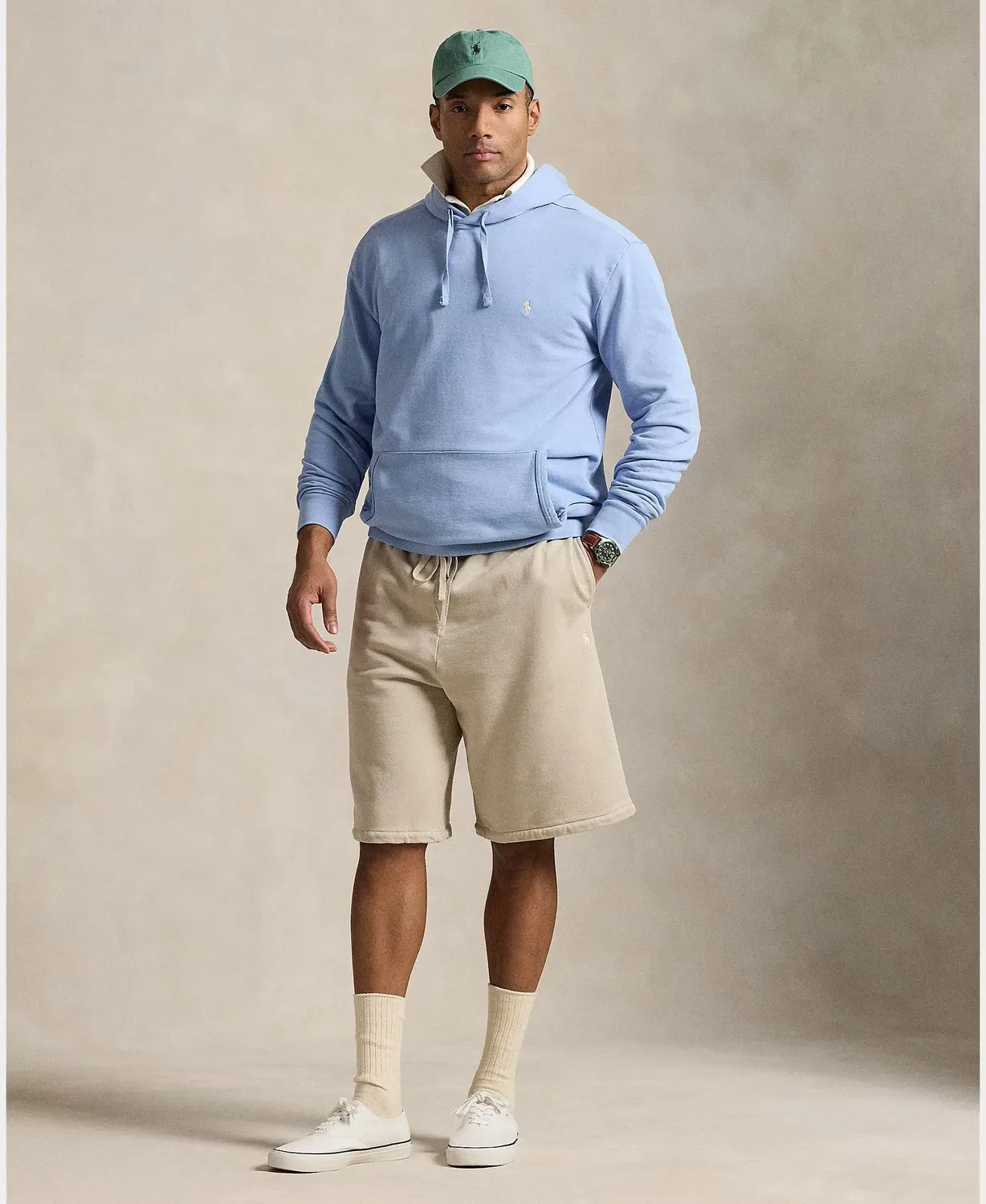 Мужские бермуды большого размера из махровой ткани Polo Ralph Lauren, Natural