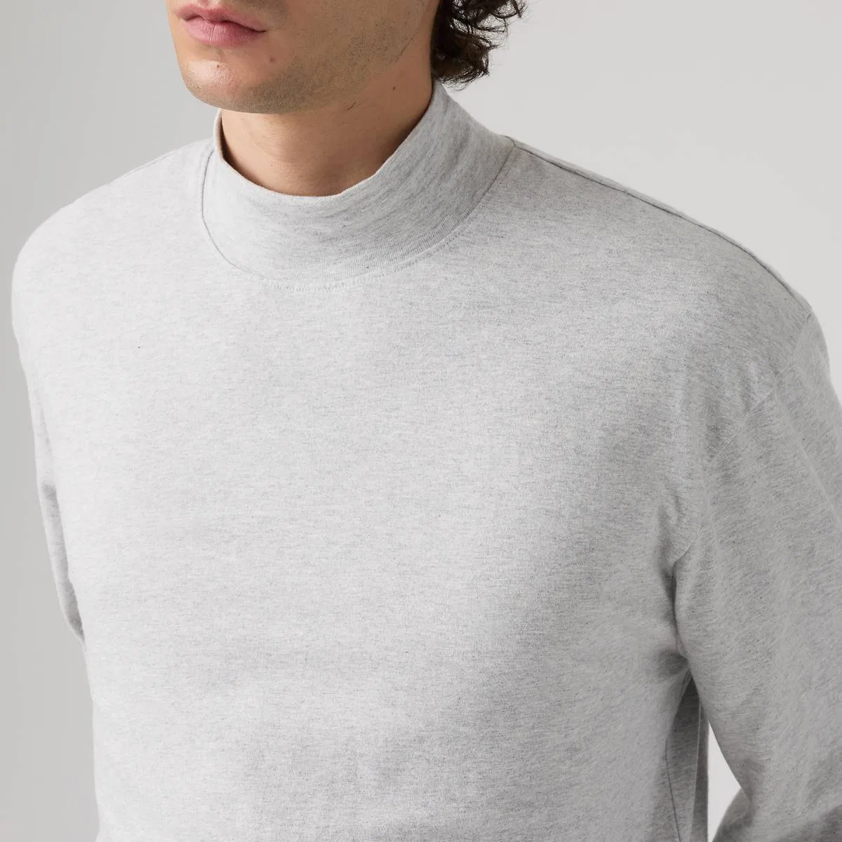Футболка с длинными рукавами и воротником-стойкой Weber Levi's, Light Gray Heather Bros - Grey — фото 2
