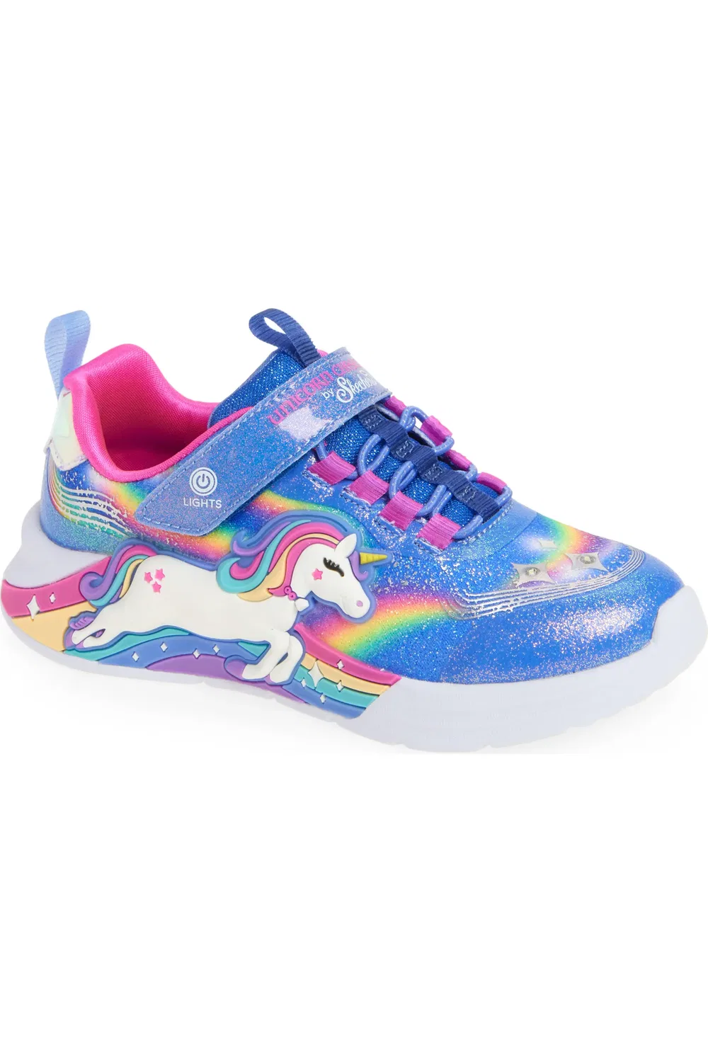 Детские кроссовки с радугой Unicorn Chaser SKECHERS, синий/разноцветный