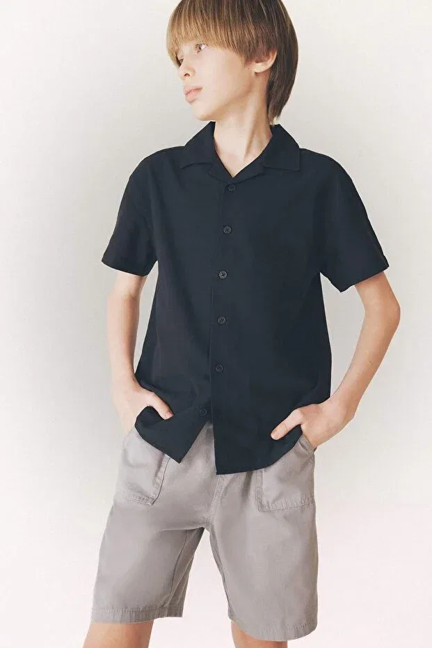 Детская рубашка с коротким рукавом Defacto, Black Bk27