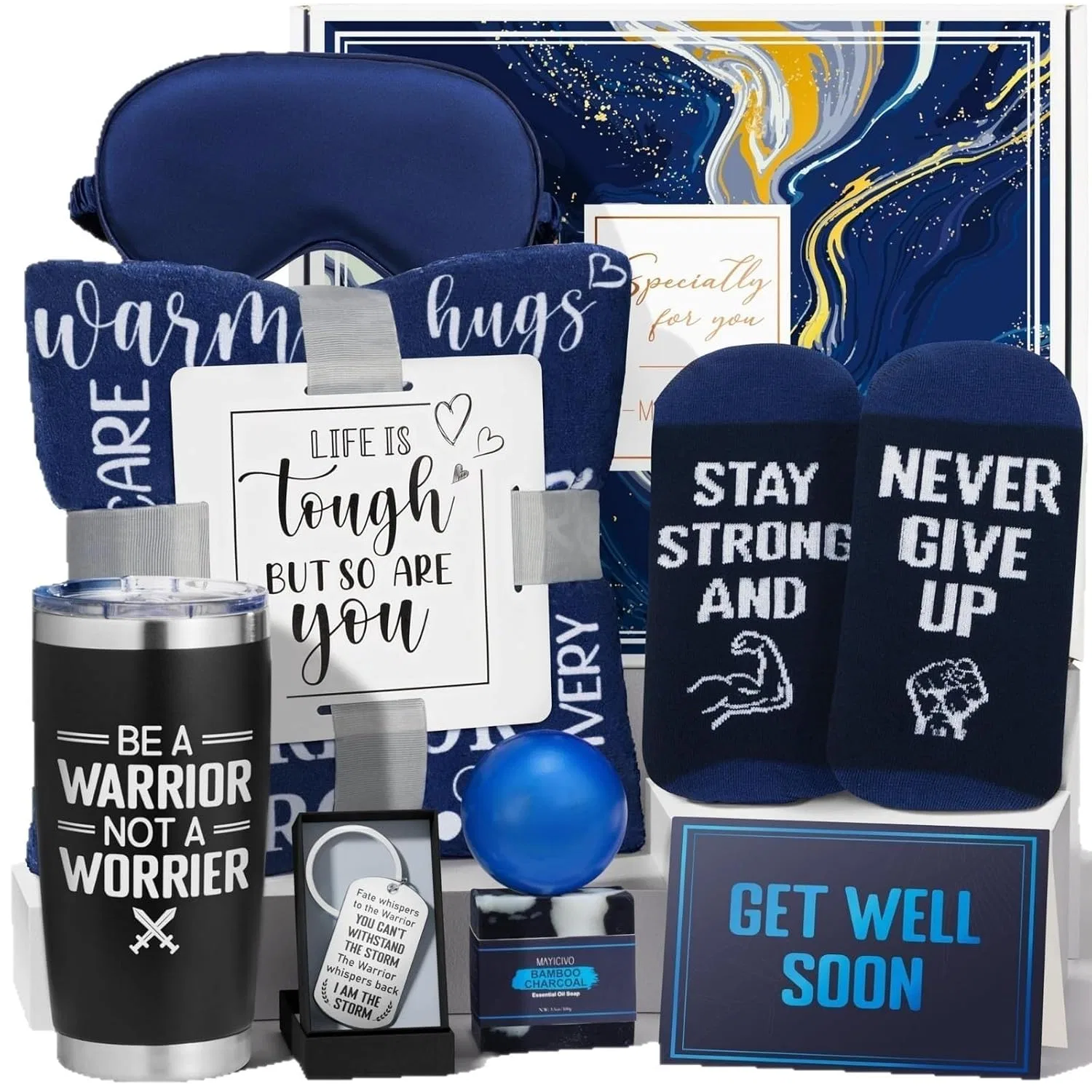 Подарочный набор Motivationsgeschenk Set, Generisch, 8 предметов, 28.5x26x13.5 см, Blau — фото 4