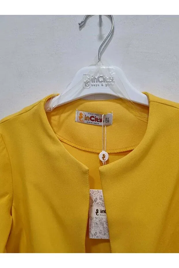 Детский пиджак для девочек с принтом Basics Incity, Yellow — фото 3