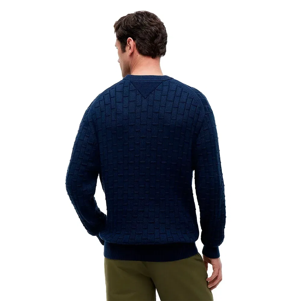 Мужской свитер с имитацией вязки коса Tommy hilfiger, Blue — фото 2