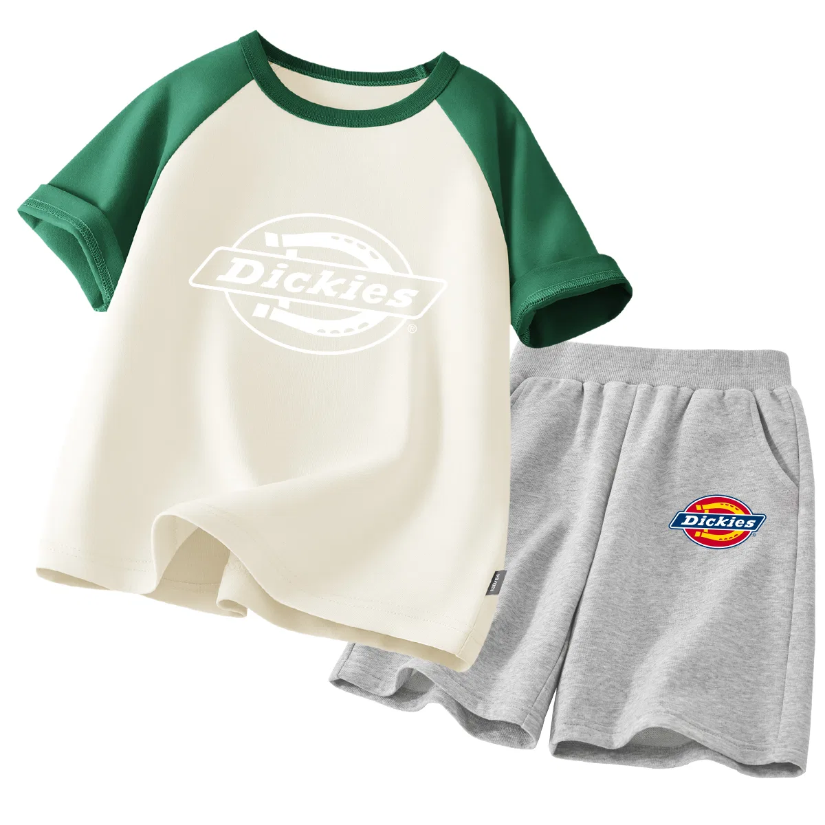 Детский спортивный комплект с круглым вырезом, модель S Standard Green White+S Standard K Gray, Dickies, Green White/K Gray