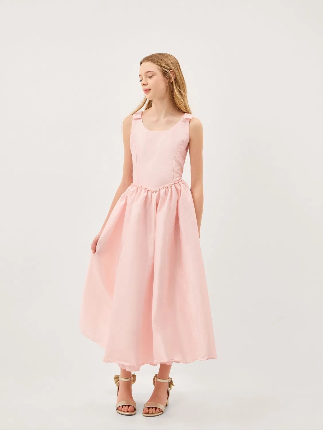 Платье для девочек Monsoon Pink Ohio Taffeta Prom Dress, розовое