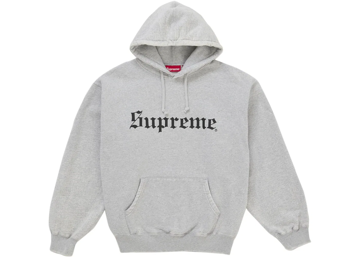 Мужская худи с длинным рукавом Washed Old English Supreme, Heather Grey
