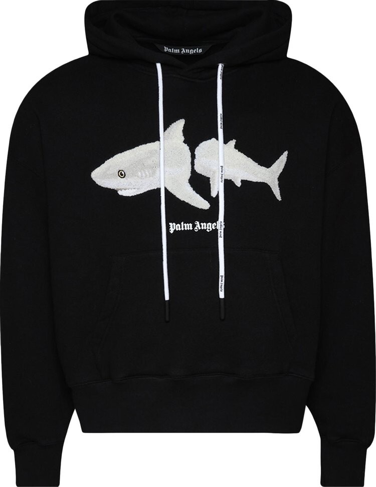 

Худи Palm Angels White Shark Hoodie 'Black/White', черный