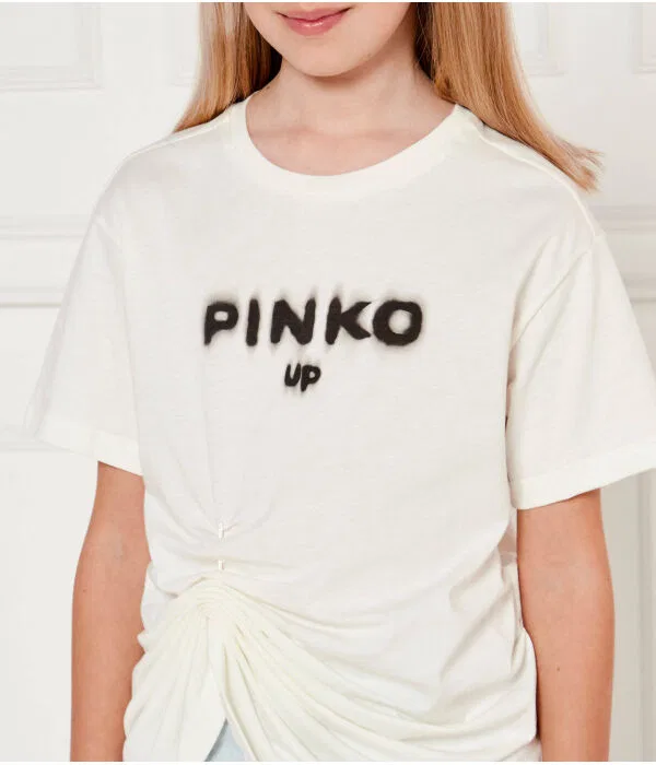 Детская футболка свободного кроя Pinko Up, Ecru — фото 4