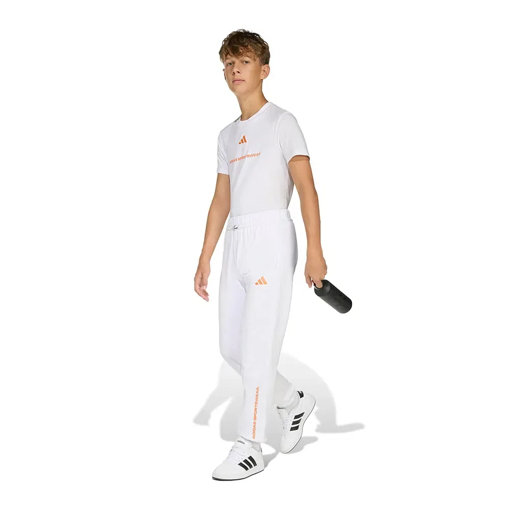 Детская футболка с принтом Slogan Single Jersey Adidas, White — фото 4