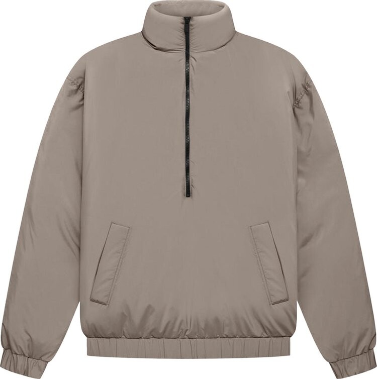 Пуховик Fear of God Essentials Half-Zip Puffer 'Desert Taupe', серый — фото 2