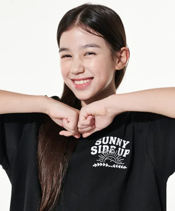 Футболка с принтом Sunny Side Up Giant Fit, Takeasy Kids, черный — фото 4
