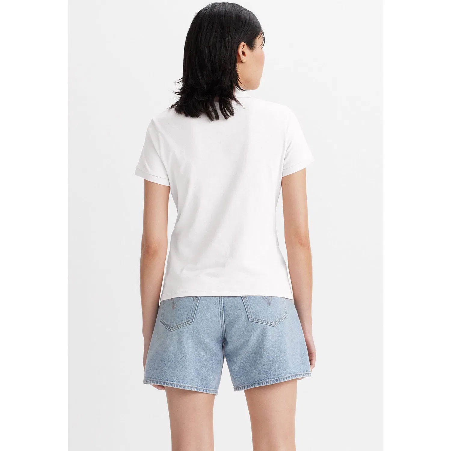 Женское поло с пике из эластичной смеси хлопка Levi's, White — фото 2