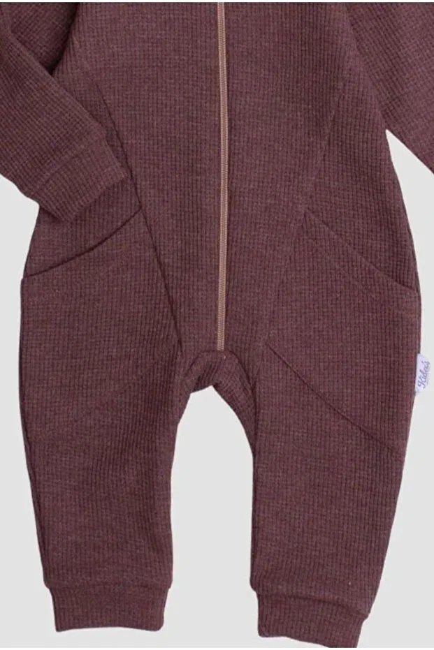 Детский комбинезон для новорожденных хлопковый Chicsy Baby, Brown — фото 3