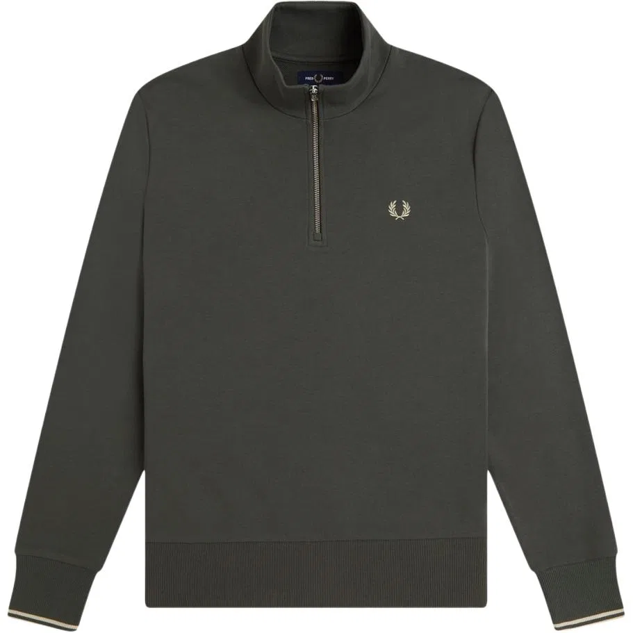 Детский свитшот с воротником-стойкой Field Green/Oat FRED PERRY