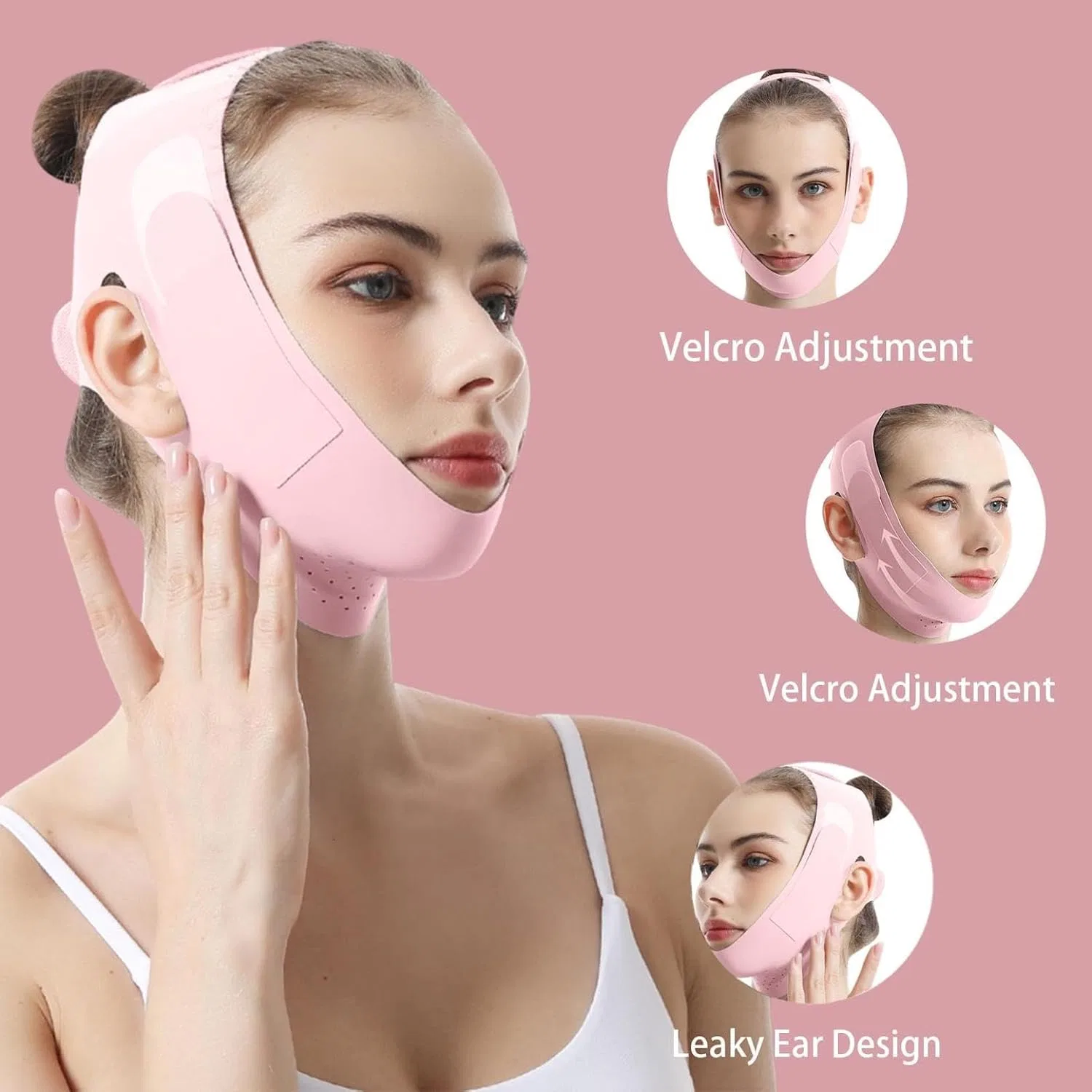 Маска для лица Collagen Face Sculpt Wrap, розовая Generic — фото 3