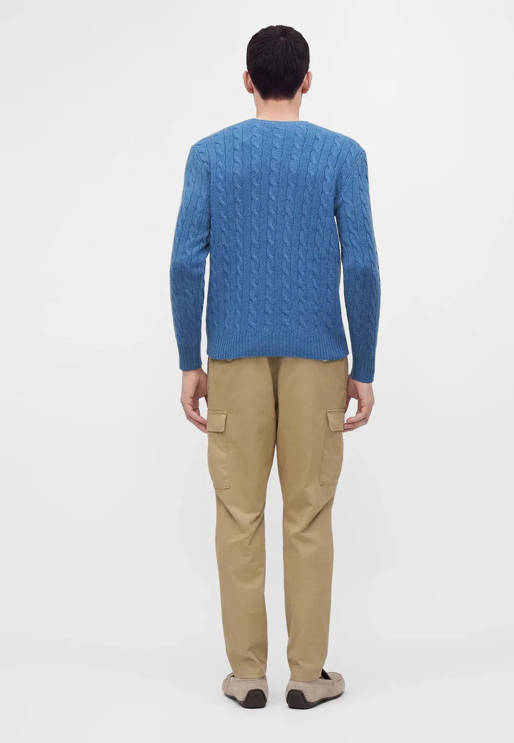 Свитер-Джемпер крупной вязки из шерсти и кашемира Polo Ralph Lauren, Blue Borage Heather — фото 3
