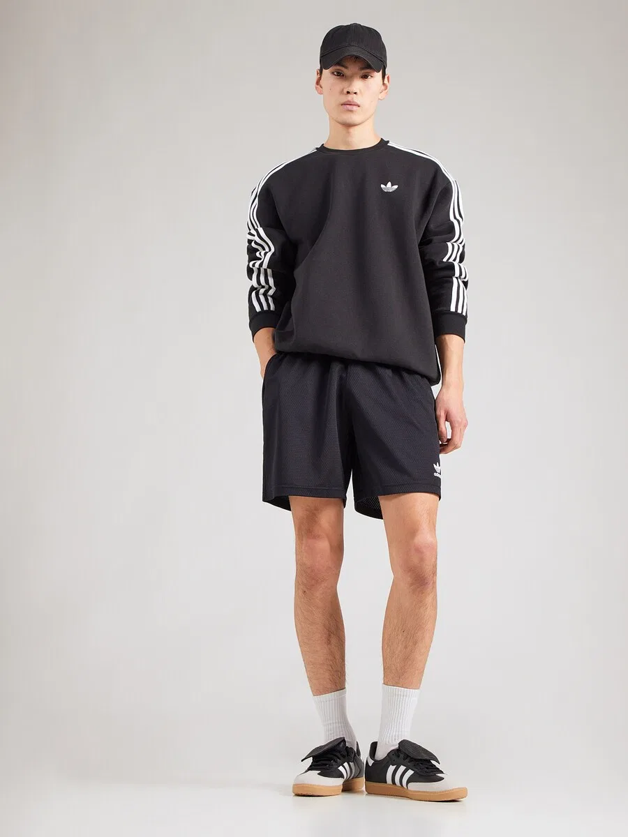 Шорты ADIDAS ORIGINALS свободного кроя 'Trefoil Essentials' черного цвета — фото 4