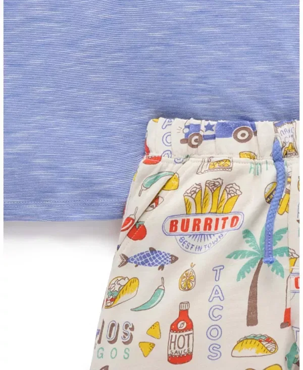 Детский комплект для мальчиков с коротким рукавом Purebaby, Fiesta Print — фото 3