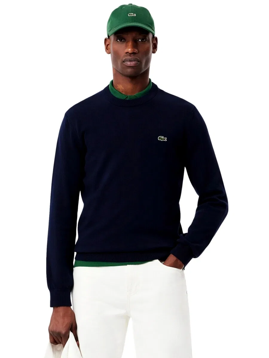 Толстовка Lacoste, круглый вырез, черный — фото 3