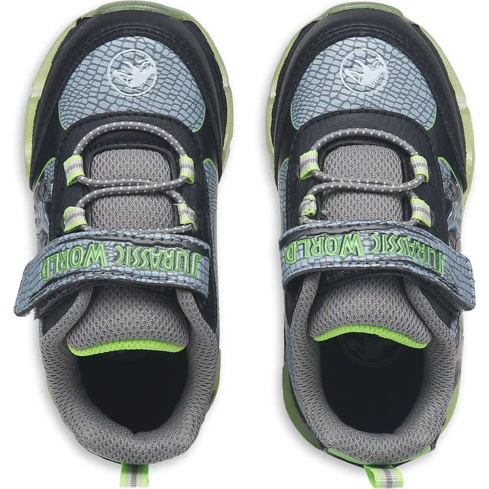 Детские светящиеся кроссовки Jurassic World, Black/Grey/Lime — фото 4