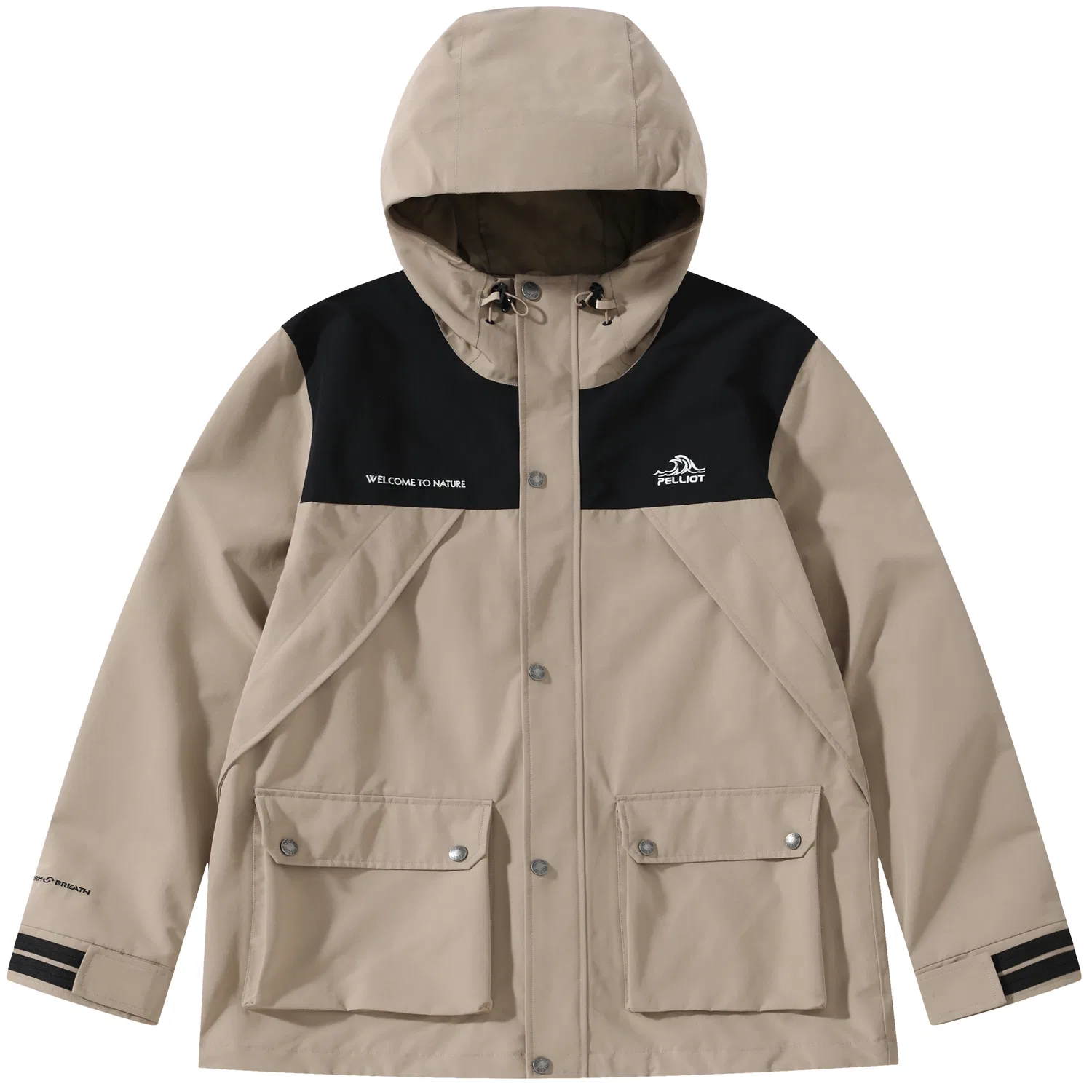 Детская ветровка PELLIOT Classic 1.0, Цвет Tsar Khaki+Obsidian Black