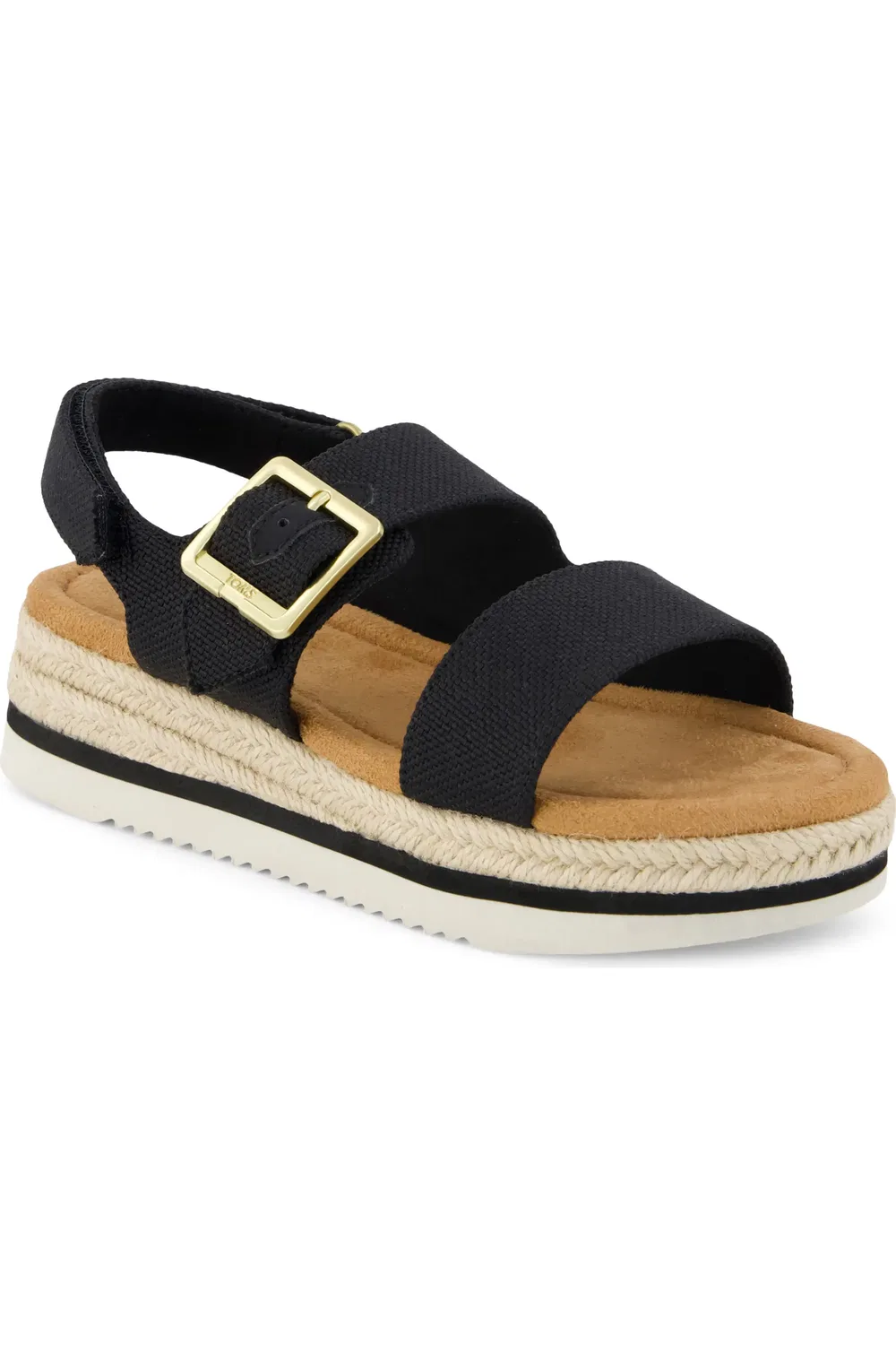 Сандалии детские эспадрильи на платформе Giana TOMS, черный