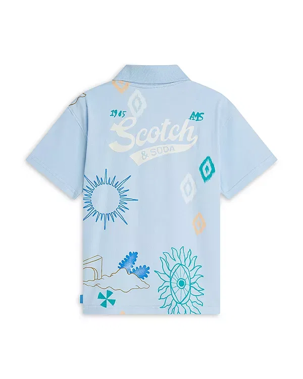 Детское поло для мальчиков с принтом Scotch & Soda, Windsurfer — фото 2