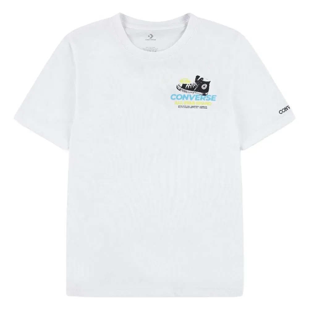 Детская футболка с принтом Converse kids, White