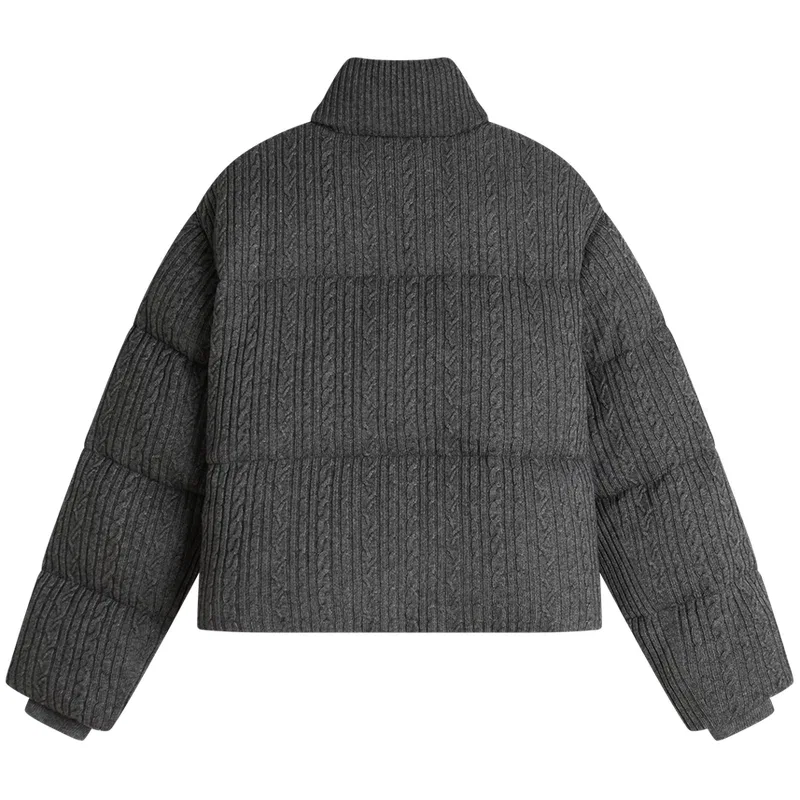 Женская куртка пуховик с воротником-стойкой Tommy Hilfiger, Dark Gray P7D — фото 4