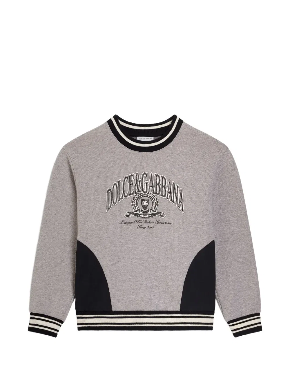 Хлопковая толстовка с логотипом Dolce & Gabbana Kids, серый