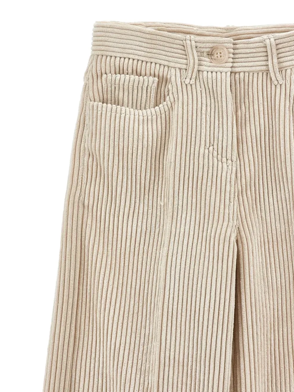 Вельветовые брюки широкого кроя Philosophy Di Lorenzo Serafini Kids, бежевый — фото 3