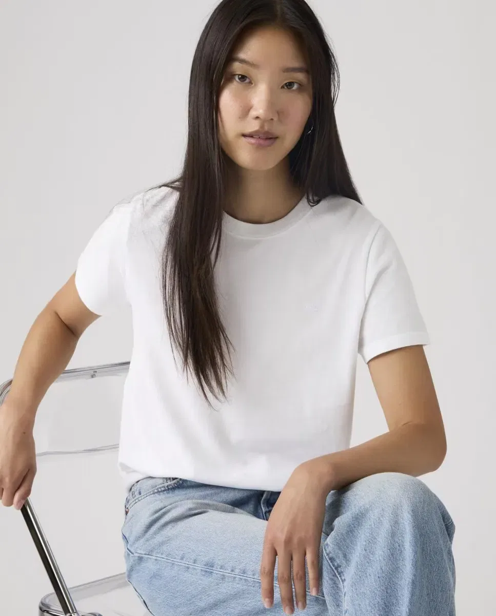 Женская футболка с круглым вырезом Levi's, Blanco — фото 4