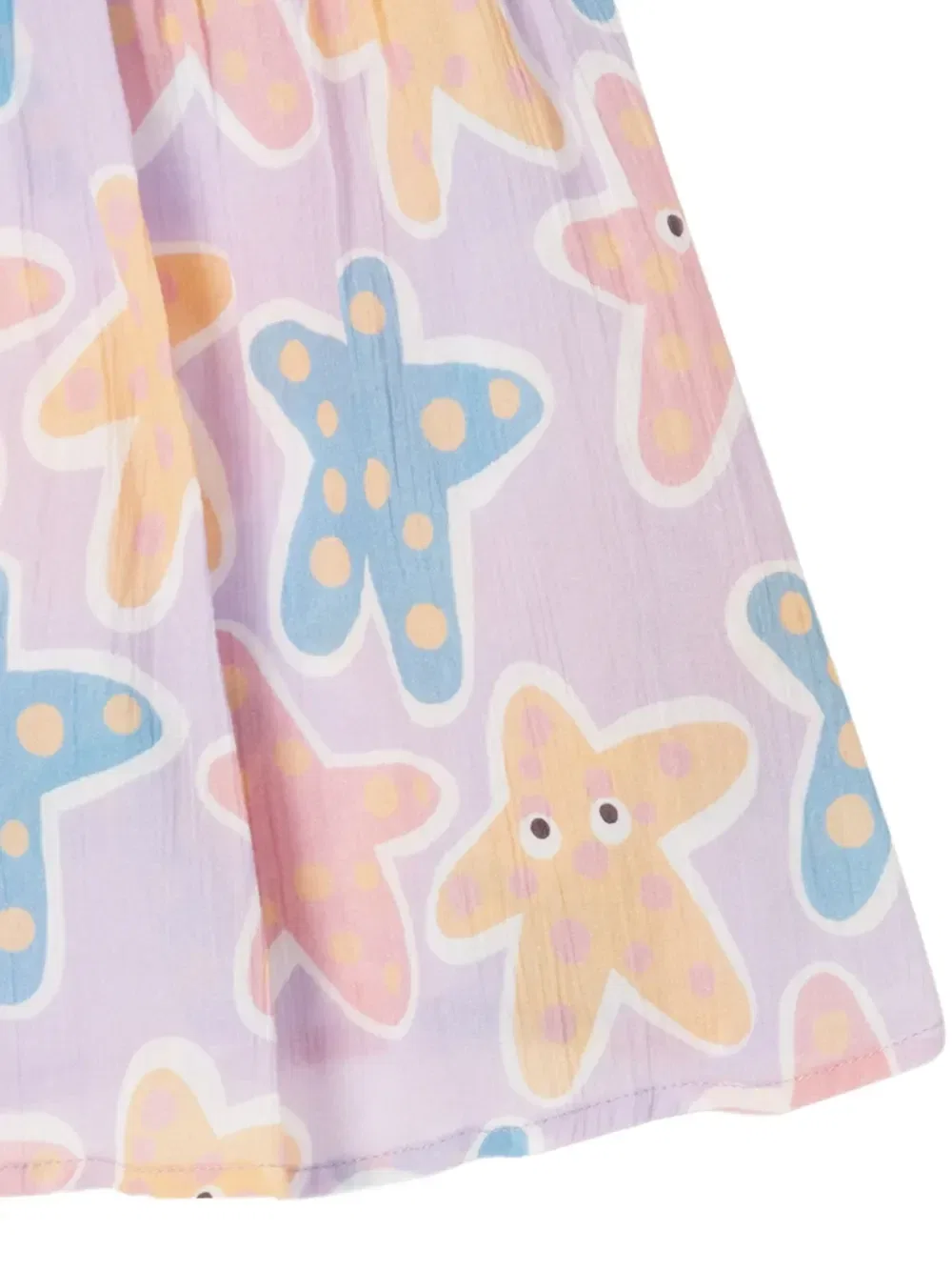 Комплект платья с оборками и принтом морских звезд Stella McCartney Kids, фиолетовый — фото 4
