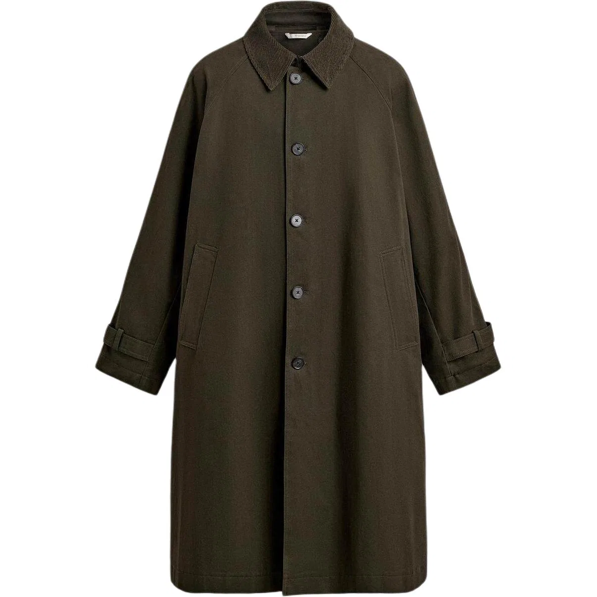 Мужской тренчкот с лацканами Gray Green ZARA, Серо-зеленый