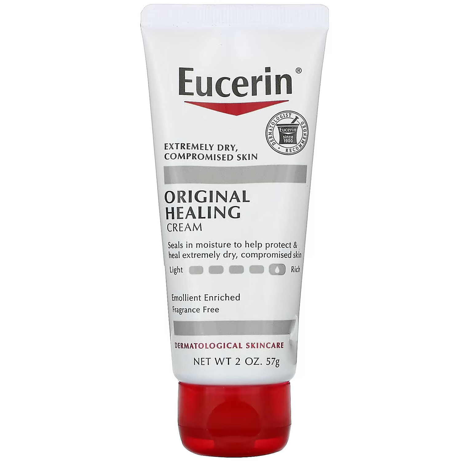 

Eucerin, Original Healing, оригинальный заживляющий крем для очень сухой и чувствительной кожи, без отдушек, 57 г (2 унции)