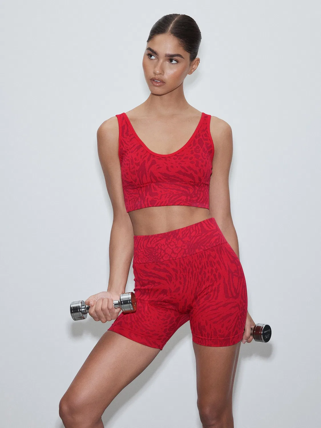 Велосипедки Active Seamless Next, Red Animal Print — фото 3