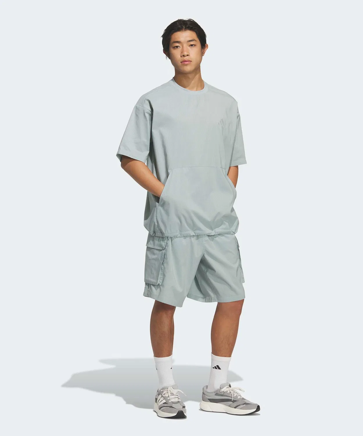 Мужская футболка с коротким рукавом из дышащей ткани City Tech Лoose Fit Dot Air Breather Woven Adidas, Green — фото 3