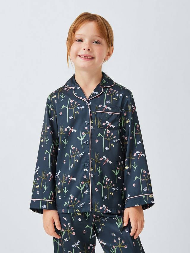 

Детский комплект пижамы Dragonfly Satin и скрап John Lewis, Navy