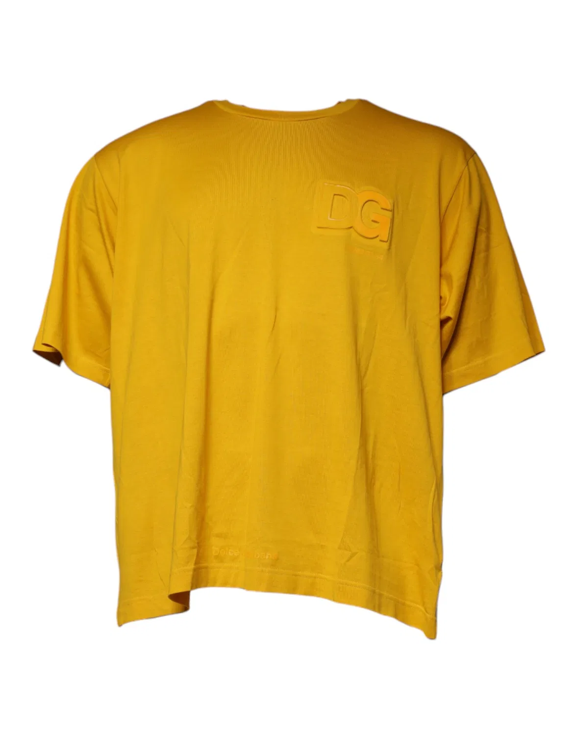 Мужская футболка с тисненым логотипом Mustard Embossed Logo Crew Neck T-shirt Dolce & Gabbana, Mustard