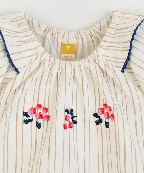 Детский комплект из топа и шорт для девочек с принтом Berry & Flower, moimoln, Pink — фото 4