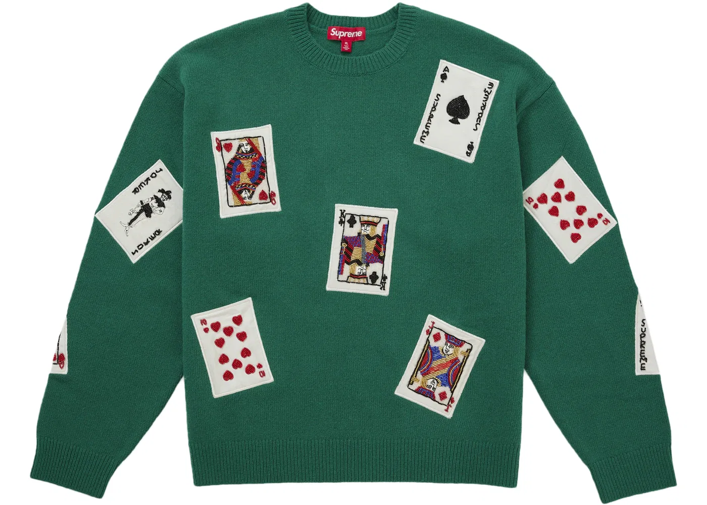 Мужской свитер с принтом Beaded Cards Supreme, Green
