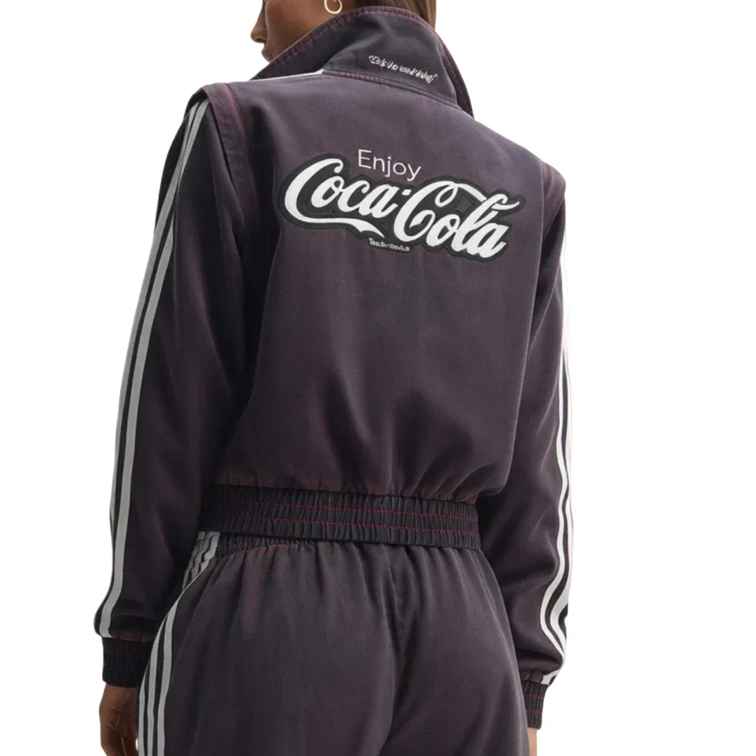 Женская куртка с принтом Adidas x Coca-Cola Firebird Reg Denim Track Jacket, черный — фото 3