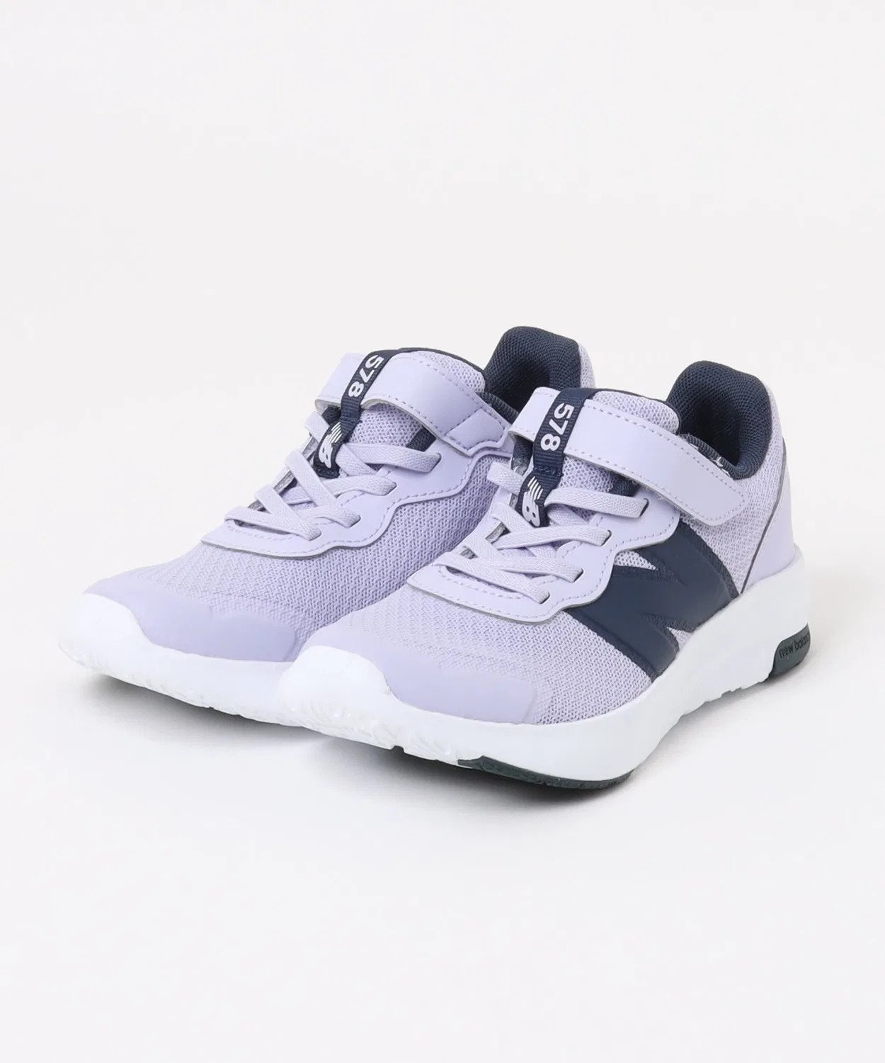 Детские кроссовки с липучкой и шнурком P578 New Balance, Purple/Navy