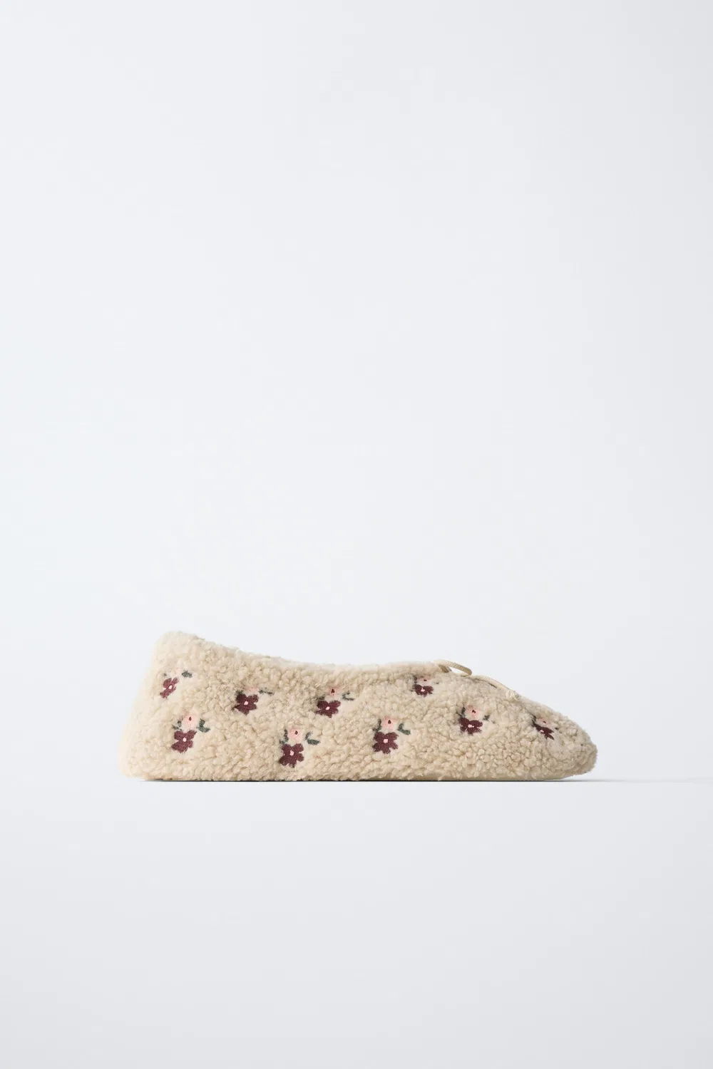 Тапочки с цветочным узором ZARA, Beige