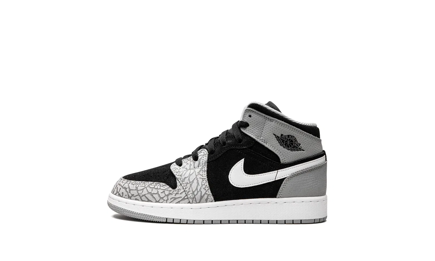Детские кроссовки для мальчиков высокие кожаные с принтом Jordan NIKE, Light Smoke Grey